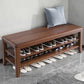 Rectangle 11.8" Wide Entryway Bench with Storage Solid Wood Seating Bench in Rubberwood 47"L x 12"W x 16.5"H Nut-Brown Clearhalo 'Benches' 'Chairs & Seating' 'furn' 'furn_benches' 'Furniture' 'Living Room Furniture' 5515410