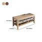 Rectangle 11.8" Wide Entryway Bench with Storage Solid Wood Seating Bench in Rubberwood Clearhalo 'Benches' 'Chairs & Seating' 'furn' 'furn_benches' 'Furniture' 'Living Room Furniture' 5515417