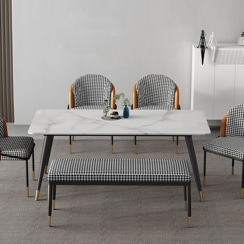 13.8 Inch Wide Modern Seating Bench Rectangle Bench with Legs Clearhalo 'Benches' 'Chairs & Seating' 'furn' 'furn_benches' 'Furniture' 'Living Room Furniture' 5515449