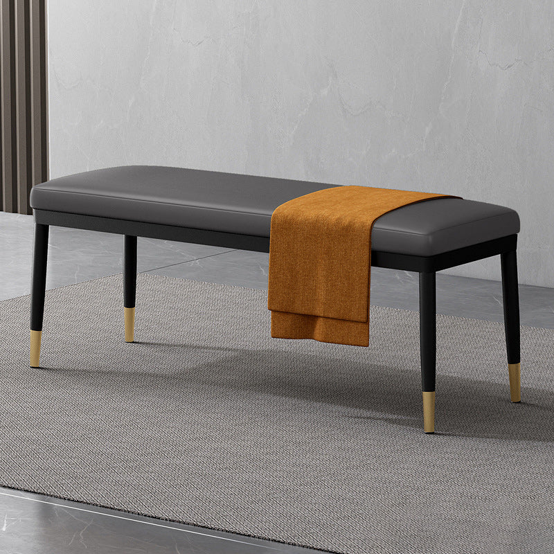 13.8 Inch Wide Modern Seating Bench Rectangle Bench with Legs Dark Gray Clearhalo 'Benches' 'Chairs & Seating' 'furn' 'furn_benches' 'Furniture' 'Living Room Furniture' 5515452