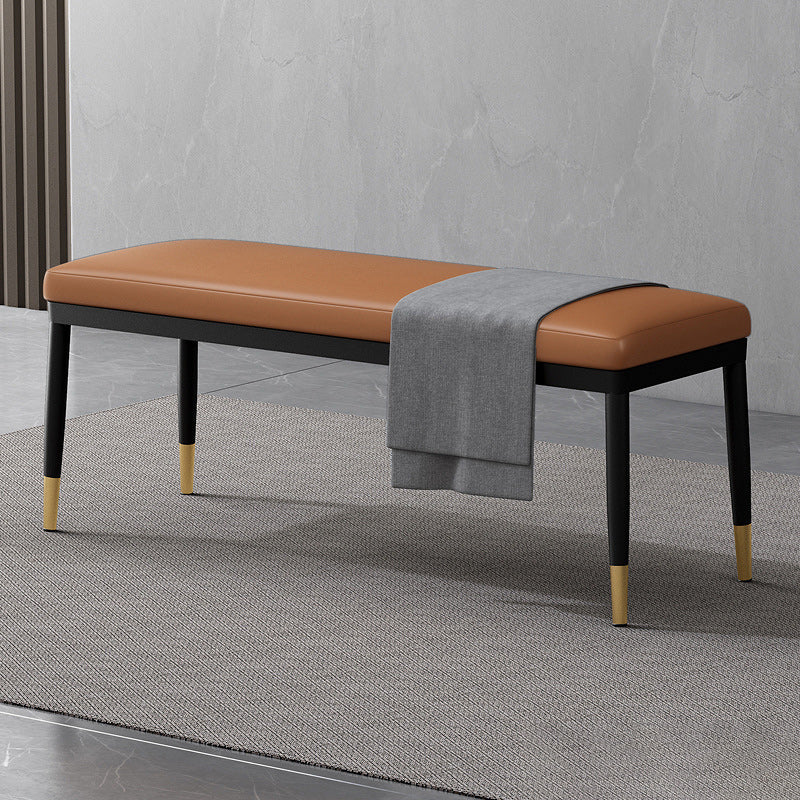 13.8 Inch Wide Modern Seating Bench Rectangle Bench with Legs Orange Clearhalo 'Benches' 'Chairs & Seating' 'furn' 'furn_benches' 'Furniture' 'Living Room Furniture' 5515458