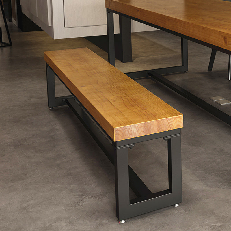 Banc de banc en bois massif de 11,8 "de largeur en bois de salle à manger naturelle avec des jambes en métal