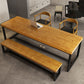 Banc de banc en bois massif de 11,8 "de largeur en bois de salle à manger naturelle avec des jambes en métal