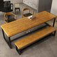 Banc de banc en bois massif de 11,8 "de largeur en bois de salle à manger naturelle avec des jambes en métal