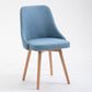 Cotton Blend /PU Upholstered Accent Chair Solid Wood Chair with 4 Legs Light Blue Cotton Blend Clearhalo 'Accent Chairs' 'accent_chairs' 'Chairs & Seating' 'furn' 'furn_accent_chairs' 'Furniture' 'Living Room Furniture' 5515596
