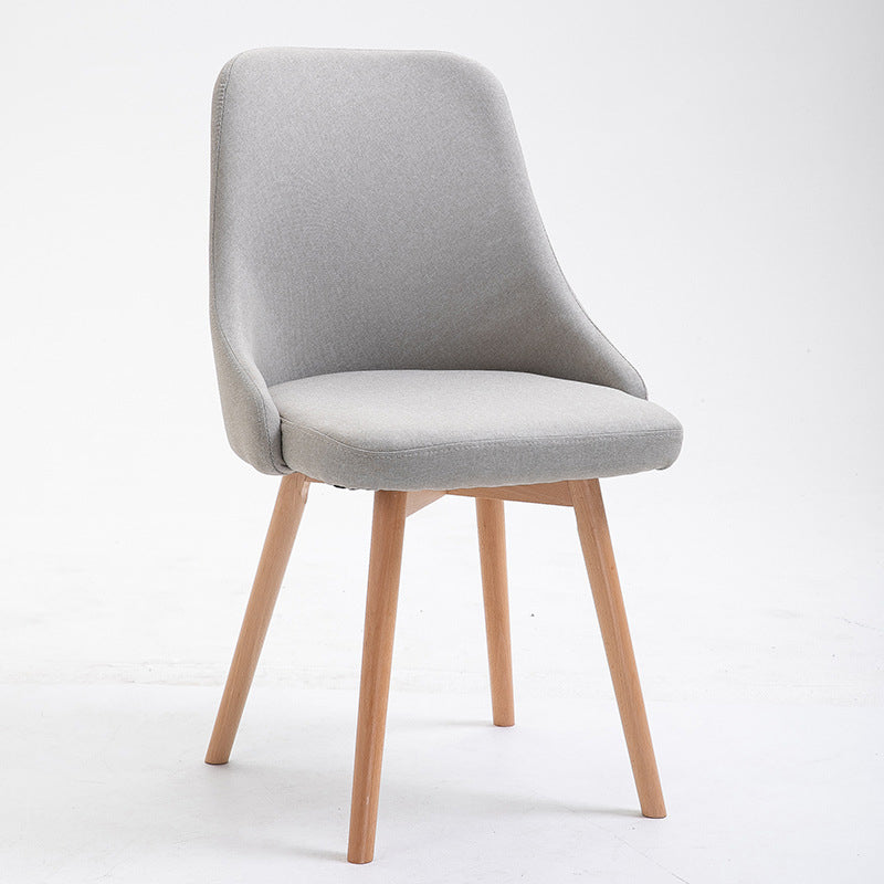 Cotton Blend /PU Upholstered Accent Chair Solid Wood Chair with 4 Legs Light Gray Cotton Blend Clearhalo 'Accent Chairs' 'accent_chairs' 'Chairs & Seating' 'furn' 'furn_accent_chairs' 'Furniture' 'Living Room Furniture' 5515604