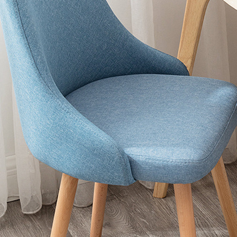 Cotton Blend /PU Upholstered Accent Chair Solid Wood Chair with 4 Legs Clearhalo 'Accent Chairs' 'accent_chairs' 'Chairs & Seating' 'furn' 'furn_accent_chairs' 'Furniture' 'Living Room Furniture' 5515605