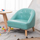 Buttoned Armchair with Basic Four Legs and Sloped Arms Chair Green PU（Polyurethane） Clearhalo 'Accent Chairs' 'accent_chairs' 'Chairs & Seating' 'furn' 'furn_accent_chairs' 'Furniture' 'Living Room Furniture' 5515638