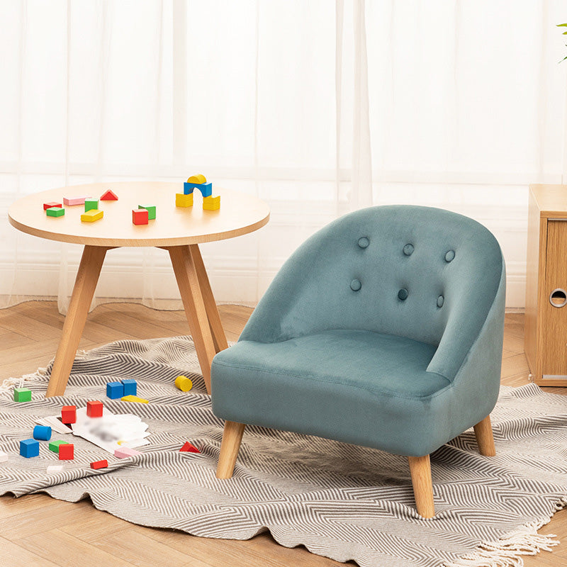 Buttoned Armchair with Basic Four Legs and Sloped Arms Chair Green Velvet Clearhalo 'Accent Chairs' 'accent_chairs' 'Chairs & Seating' 'furn' 'furn_accent_chairs' 'Furniture' 'Living Room Furniture' 5515643