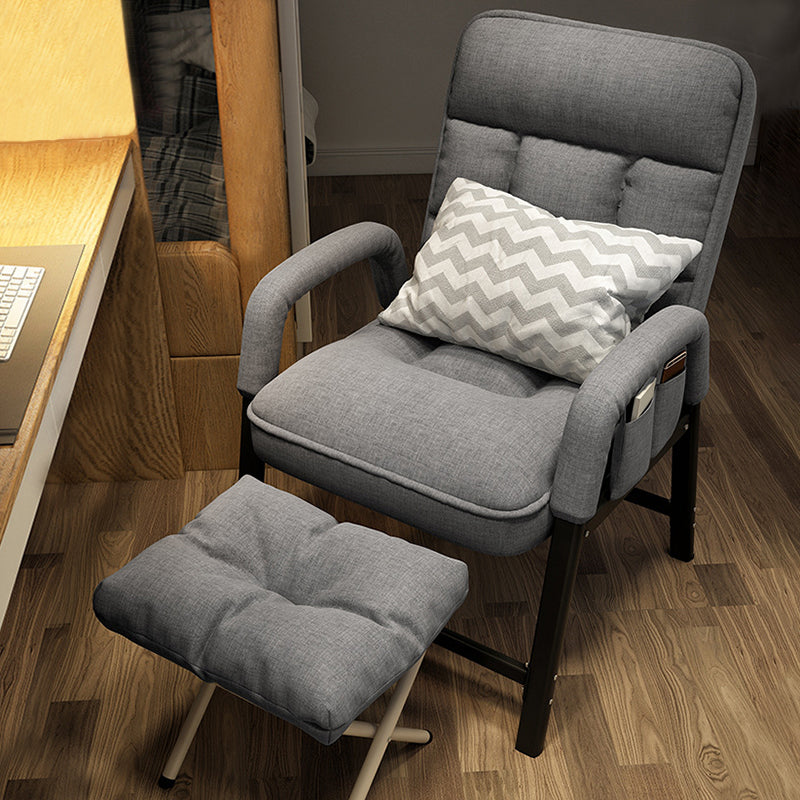 Linen Blend Convertible Chair with Storage for Apartment Chair Grey With Ottoman Clearhalo 'Accent Chairs' 'accent_chairs' 'Chairs & Seating' 'furn' 'furn_accent_chairs' 'Furniture' 'Living Room Furniture' 5515663