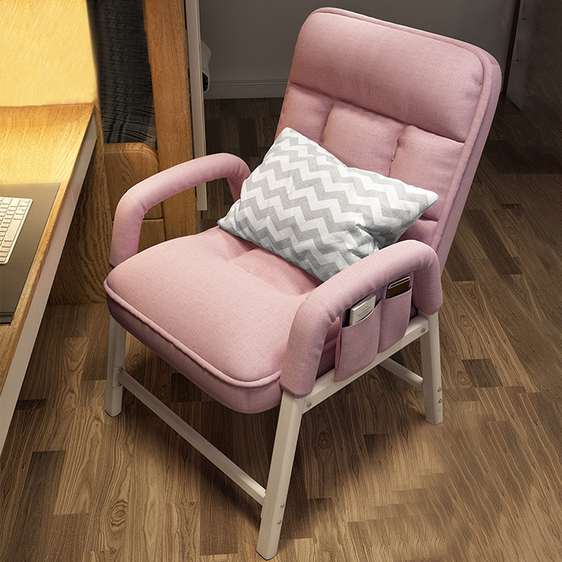 Linen Blend Convertible Chair with Storage for Apartment Chair Pink Without Ottoman Clearhalo 'Accent Chairs' 'accent_chairs' 'Chairs & Seating' 'furn' 'furn_accent_chairs' 'Furniture' 'Living Room Furniture' 5515669