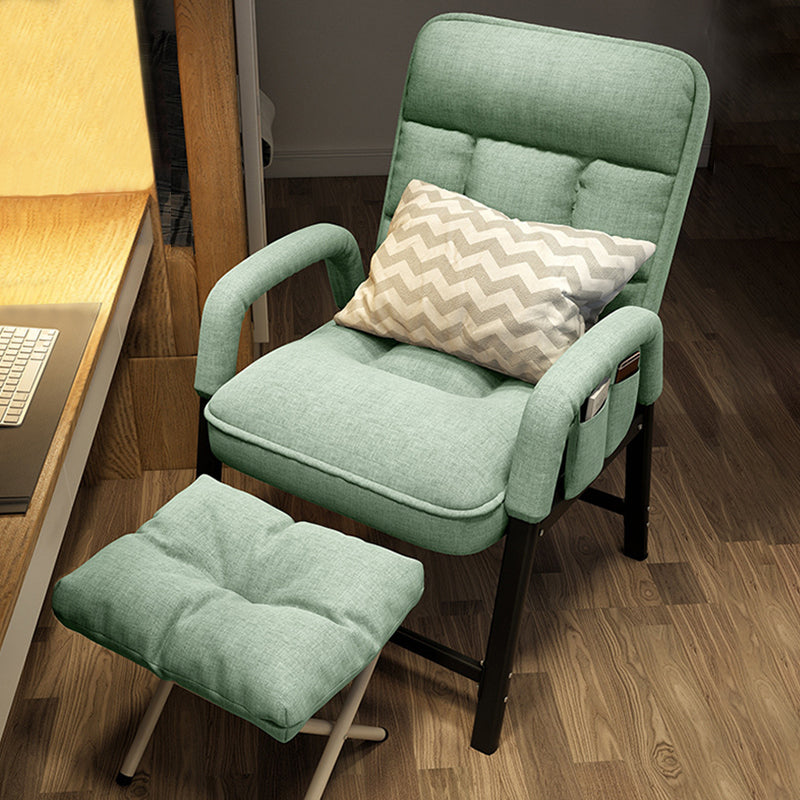 Linen Blend Convertible Chair with Storage for Apartment Chair Green With Ottoman Clearhalo 'Accent Chairs' 'accent_chairs' 'Chairs & Seating' 'furn' 'furn_accent_chairs' 'Furniture' 'Living Room Furniture' 5515675