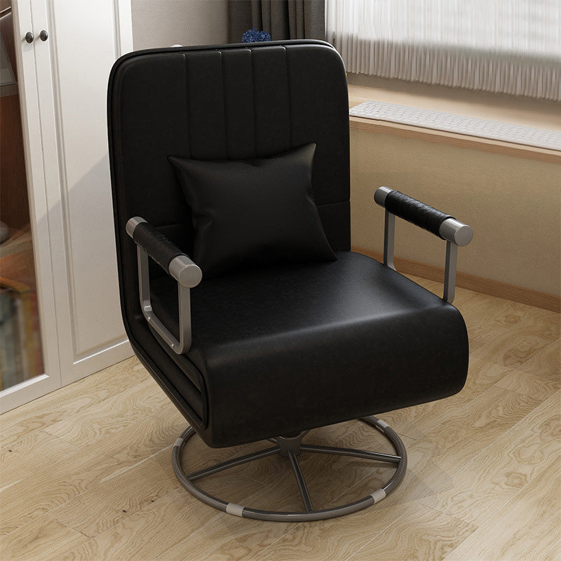 Chaise pivotante à bras carré en cuir / lin chaise pour appartement