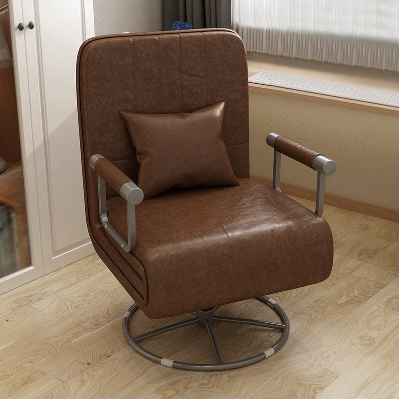 Chaise pivotante à bras carré en cuir / lin chaise pour appartement