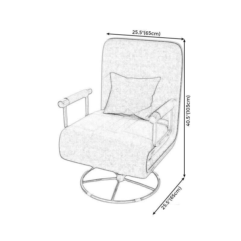 Chaise pivotante à bras carré en cuir / lin chaise pour appartement