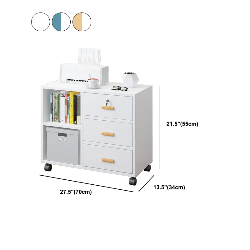Mobile accento in legno con cassetti mobili laterali contemporanei