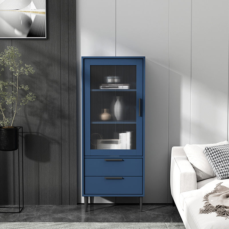 11.81" Wide Wooden Accent Cabinet with 1 Door Modern Side Cabinet with 2 Drawers 12"L x 49"W x 20"H Blue Clearhalo 'Cabinets & Chests' 'cabinets_chests' 'furn' 'furn_cabinets_chests' 'Furniture' 'Living Room Furniture' 5515850