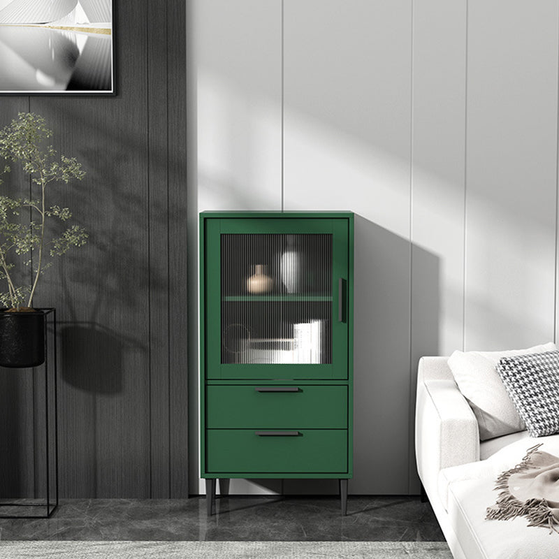 11.81" Wide Wooden Accent Cabinet with 1 Door Modern Side Cabinet with 2 Drawers 20"L x 12"W x 39"H Green Clearhalo 'Cabinets & Chests' 'cabinets_chests' 'furn' 'furn_cabinets_chests' 'Furniture' 'Living Room Furniture' 5515853
