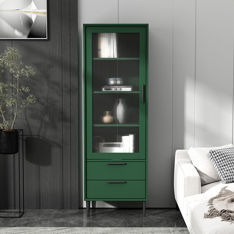 11.81" Wide Wooden Accent Cabinet with 1 Door Modern Side Cabinet with 2 Drawers 20"L x 12"W x 59"H Green Clearhalo 'Cabinets & Chests' 'cabinets_chests' 'furn' 'furn_cabinets_chests' 'Furniture' 'Living Room Furniture' 5515857