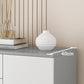 Mobile accento in legno bianco con toracano moderno con 5 cassetti