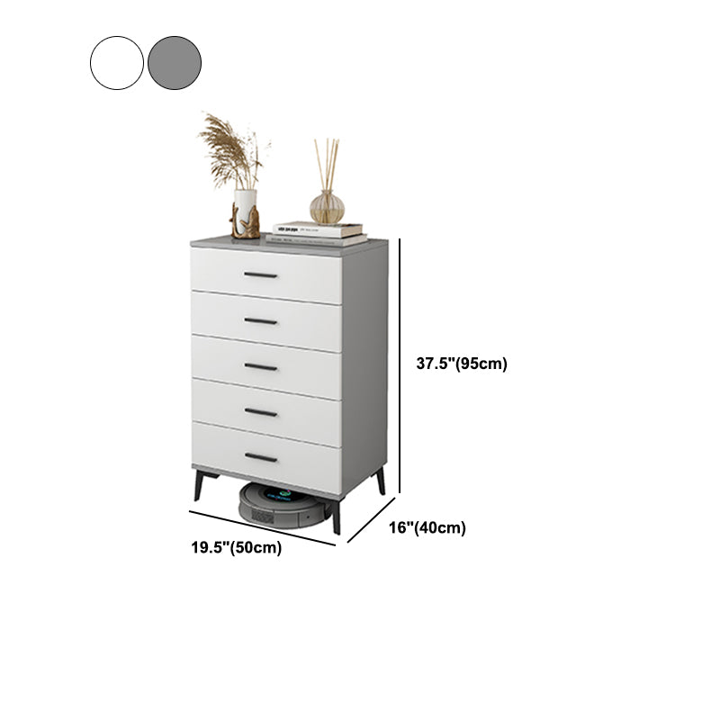 Gabinete de acento de madera blanco con puerta moderna con 5 cajones