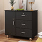 15.74" Wide Accent Chest Wood Contemporary Chest with Drawers 27.5"L x 16"W x 26"H Black Clearhalo 'Cabinets & Chests' 'cabinets_chests' 'furn' 'furn_cabinets_chests' 'Furniture' 'Living Room Furniture' 5515925