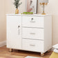 15.74" Wide Accent Chest Wood Contemporary Chest with Drawers 27.5"L x 16"W x 26"H White Clearhalo 'Cabinets & Chests' 'cabinets_chests' 'furn' 'furn_cabinets_chests' 'Furniture' 'Living Room Furniture' 5515928