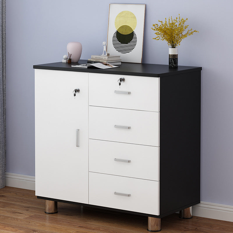 15.74" Wide Accent Chest Wood Contemporary Chest with Drawers 28"L x 16"W x 31.6"H Black-White Clearhalo 'Cabinets & Chests' 'cabinets_chests' 'furn' 'furn_cabinets_chests' 'Furniture' 'Living Room Furniture' 5515933