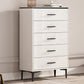 11.81" Wide Accent Chest White Contemporary Chest with Drawers 26"L x 12"W x 43"H Black Clearhalo 'Cabinets & Chests' 'cabinets_chests' 'furn' 'furn_cabinets_chests' 'Furniture' 'Living Room Furniture' 5515946