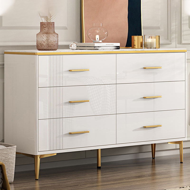 11.81" Wide Accent Chest White Contemporary Chest with Drawers 47"L x 12"W x 31"H Gold Clearhalo 'Cabinets & Chests' 'cabinets_chests' 'furn' 'furn_cabinets_chests' 'Furniture' 'Living Room Furniture' 5515951
