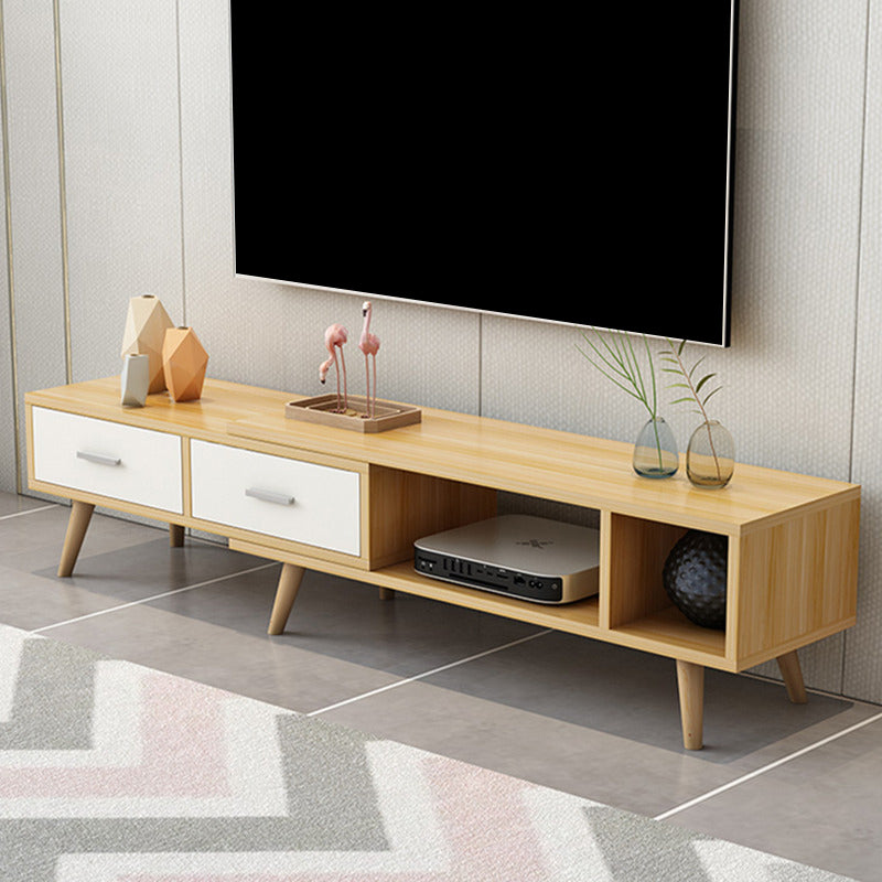 Scandinavian Style Wood TV Stand Enclosed Storage Stand Console with Drawers Clearhalo 'furn' 'furn_tv_stands_entertainment_centers' 'Furniture' 'Living Room Furniture' 'TV Stands & Entertainment Centers' 'TV Stands & Media Storage Furniture' 'tv_stands_entertainment_centers' 5516111