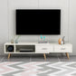 Scandinavian Style Wood TV Stand Enclosed Storage Stand Console with Drawers 81"L x 12"W x 16.5"H White Clearhalo 'furn' 'furn_tv_stands_entertainment_centers' 'Furniture' 'Living Room Furniture' 'TV Stands & Entertainment Centers' 'TV Stands & Media Storage Furniture' 'tv_stands_entertainment_centers' 5516115