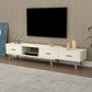 Scandinavian Style Wood TV Stand Enclosed Storage Stand Console with Drawers 85"L x 12"W x 16.5"H White Clearhalo 'furn' 'furn_tv_stands_entertainment_centers' 'Furniture' 'Living Room Furniture' 'TV Stands & Entertainment Centers' 'TV Stands & Media Storage Furniture' 'tv_stands_entertainment_centers' 5516123