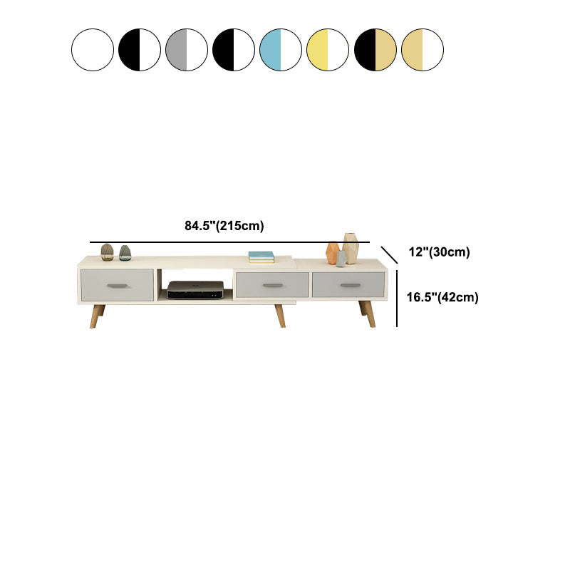 Scandinavian Style Wood TV Stand Enclosed Storage Stand Console with Drawers Clearhalo 'furn' 'furn_tv_stands_entertainment_centers' 'Furniture' 'Living Room Furniture' 'TV Stands & Entertainment Centers' 'TV Stands & Media Storage Furniture' 'tv_stands_entertainment_centers' 5516144