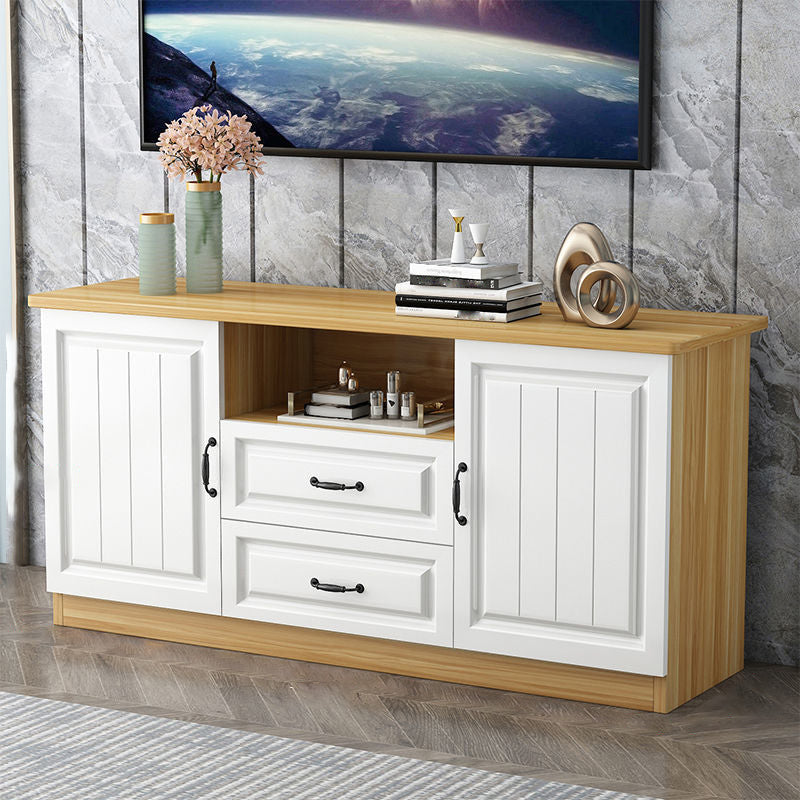 Mueble para TV de 2 puertas de madera estilo escandinavo Consola para TV con estante