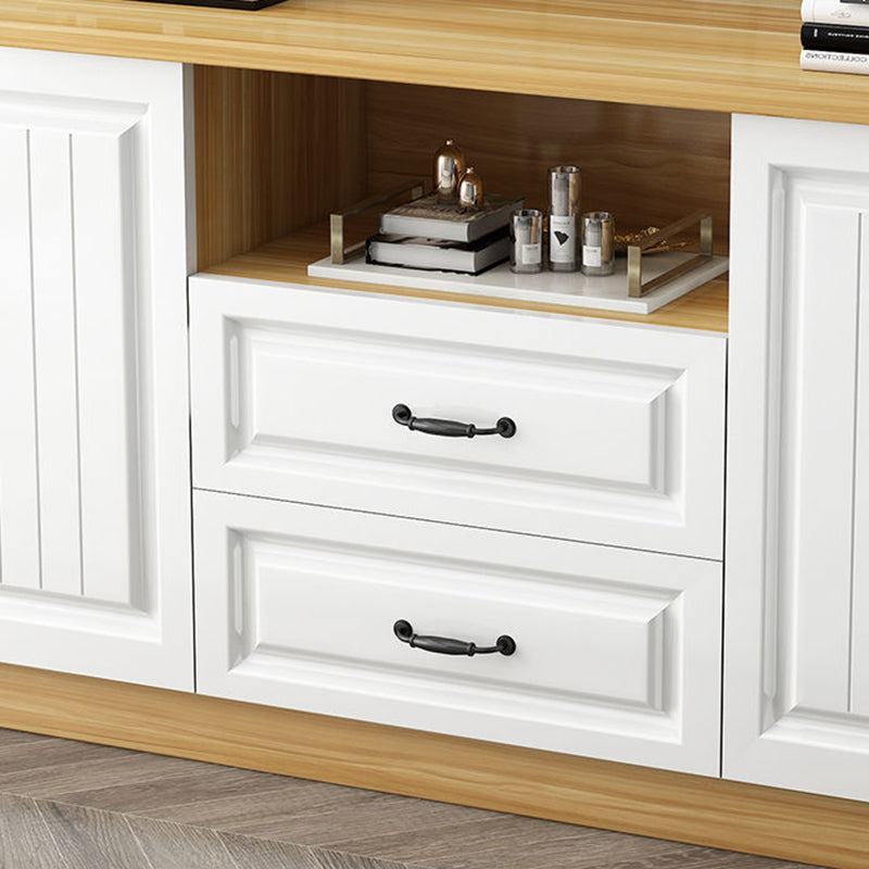 Mueble para TV de 2 puertas de madera estilo escandinavo Consola para TV con estante