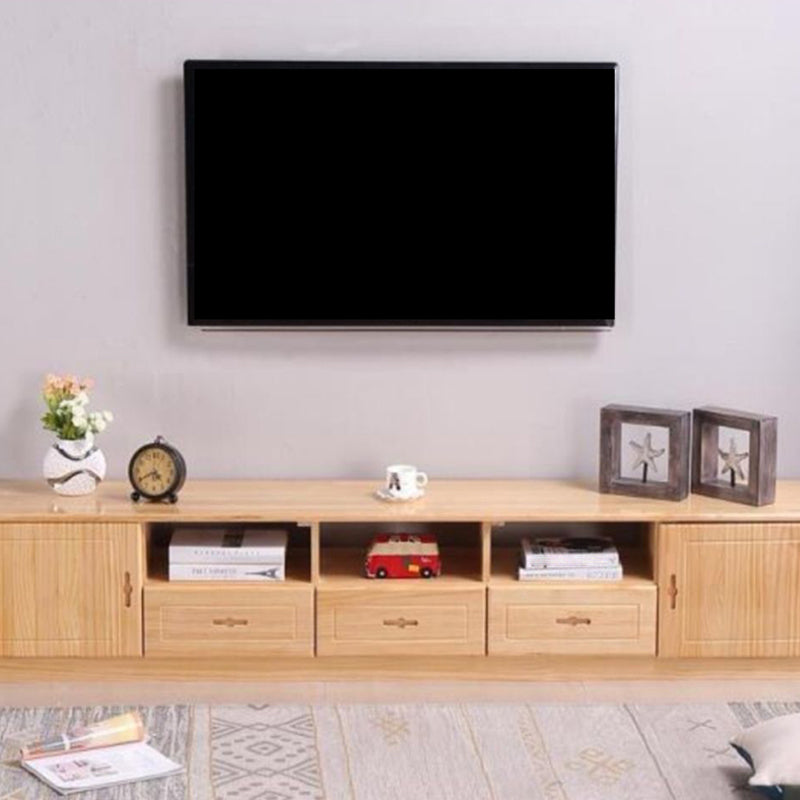 Scandinavian Pine Wood TV Media Stand Natural Wood Media Console with Drawers Clearhalo 'furn' 'furn_tv_stands_entertainment_centers' 'Furniture' 'Living Room Furniture' 'TV Stands & Entertainment Centers' 'TV Stands & Media Storage Furniture' 'tv_stands_entertainment_centers' 5516241
