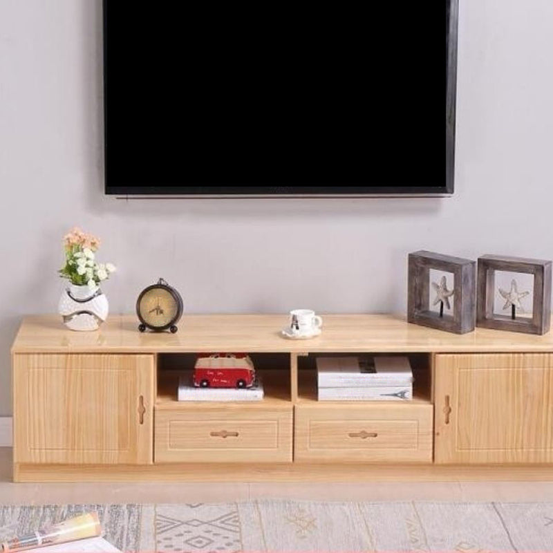 Scandinavian Pine Wood TV Media Stand Natural Wood Media Console with Drawers Clearhalo 'furn' 'furn_tv_stands_entertainment_centers' 'Furniture' 'Living Room Furniture' 'TV Stands & Entertainment Centers' 'TV Stands & Media Storage Furniture' 'tv_stands_entertainment_centers' 5516242