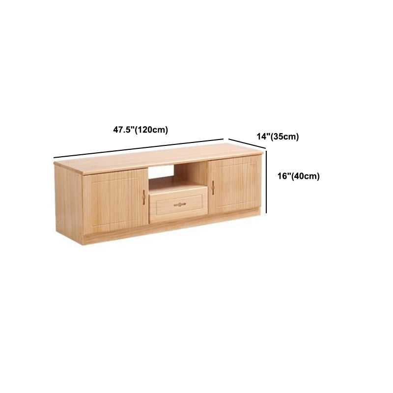 Scandinavian Pine Wood TV Media Stand Natural Wood Media Console with Drawers Clearhalo 'furn' 'furn_tv_stands_entertainment_centers' 'Furniture' 'Living Room Furniture' 'TV Stands & Entertainment Centers' 'TV Stands & Media Storage Furniture' 'tv_stands_entertainment_centers' 5516248