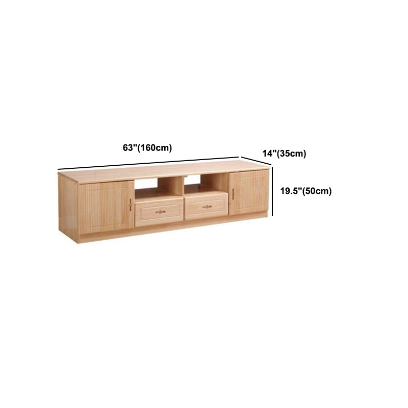 Scandinavian Pine Wood TV Media Stand Natural Wood Media Console with Drawers Clearhalo 'furn' 'furn_tv_stands_entertainment_centers' 'Furniture' 'Living Room Furniture' 'TV Stands & Entertainment Centers' 'TV Stands & Media Storage Furniture' 'tv_stands_entertainment_centers' 5516257