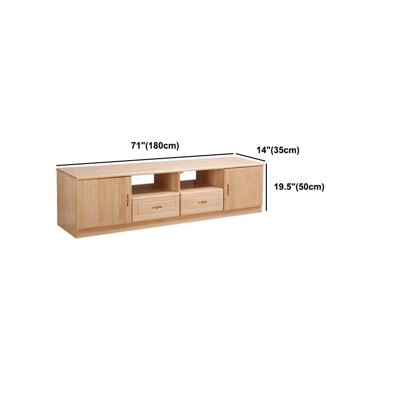 Scandinavian Pine Wood TV Media Stand Natural Wood Media Console with Drawers Clearhalo 'furn' 'furn_tv_stands_entertainment_centers' 'Furniture' 'Living Room Furniture' 'TV Stands & Entertainment Centers' 'TV Stands & Media Storage Furniture' 'tv_stands_entertainment_centers' 5516258
