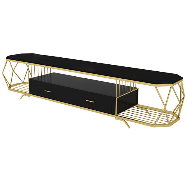 17.72"H TV Stand Glam Style TV Console with 2 Drawers for Living Room Black Clearhalo 'furn' 'furn_tv_stands_entertainment_centers' 'Furniture' 'Living Room Furniture' 'TV Stands & Entertainment Centers' 'TV Stands & Media Storage Furniture' 'tv_stands_entertainment_centers' 5516279