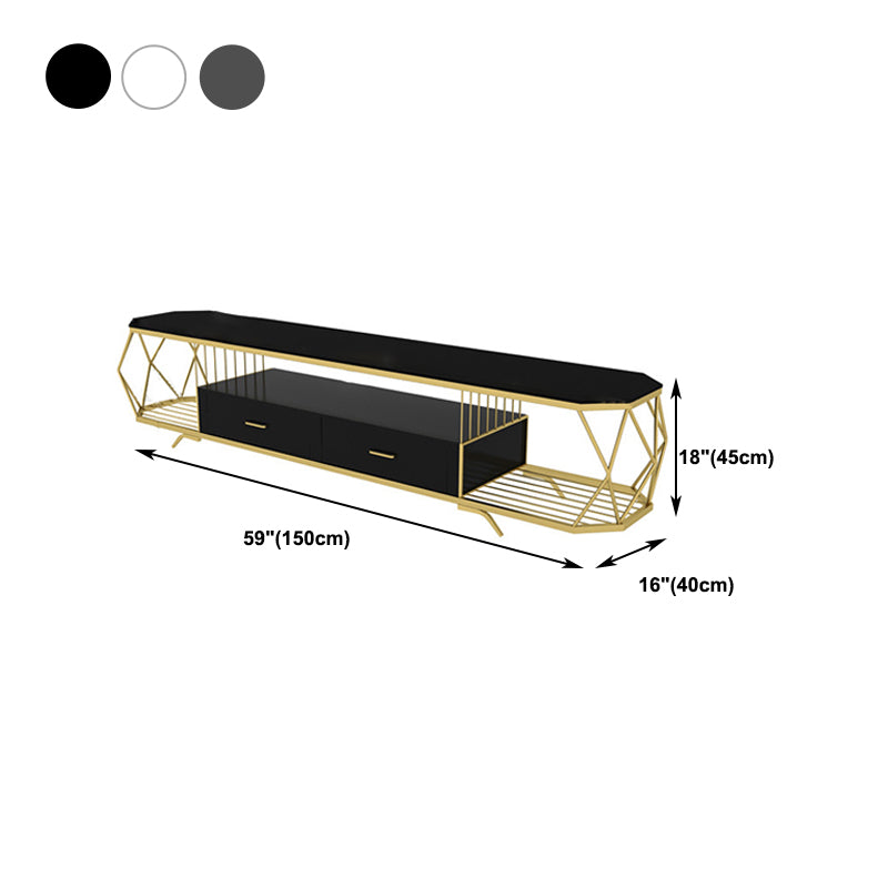 17.72"H TV Stand Glam Style TV Console with 2 Drawers for Living Room Clearhalo 'furn' 'furn_tv_stands_entertainment_centers' 'Furniture' 'Living Room Furniture' 'TV Stands & Entertainment Centers' 'TV Stands & Media Storage Furniture' 'tv_stands_entertainment_centers' 5516286