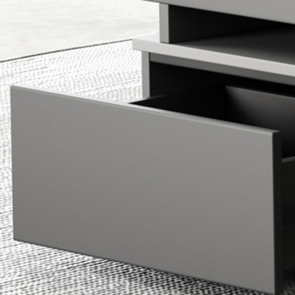 Soporte de televisión de esquina contemporáneo de 70 " / 90", gabinete de televisión de madera diseñado en gris