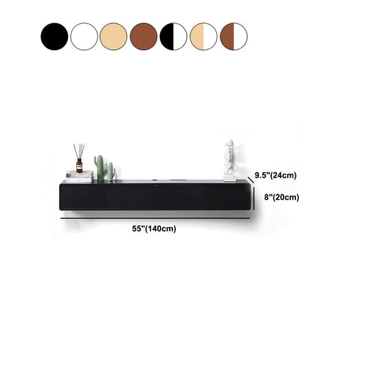 Supporto per tv in legno massiccio da 9 ", console TV contemporanea montata a parete con 2 cassetti