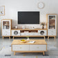 17.72"H TV Stand Contemporary Style Solid Wood TV Console with 2 Drawers Clearhalo 'furn' 'furn_tv_stands_entertainment_centers' 'Furniture' 'Living Room Furniture' 'TV Stands & Entertainment Centers' 'TV Stands & Media Storage Furniture' 'tv_stands_entertainment_centers' 5516384