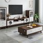 17.72"H TV Stand Contemporary Style Solid Wood TV Console with 2 Drawers Clearhalo 'furn' 'furn_tv_stands_entertainment_centers' 'Furniture' 'Living Room Furniture' 'TV Stands & Entertainment Centers' 'TV Stands & Media Storage Furniture' 'tv_stands_entertainment_centers' 5516385