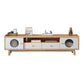 17.72"H TV Stand Contemporary Style Solid Wood TV Console with 2 Drawers Natural Wood White Clearhalo 'furn' 'furn_tv_stands_entertainment_centers' 'Furniture' 'Living Room Furniture' 'TV Stands & Entertainment Centers' 'TV Stands & Media Storage Furniture' 'tv_stands_entertainment_centers' 5516393