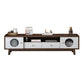17.72"H TV Stand Contemporary Style Solid Wood TV Console with 2 Drawers Walnut White Clearhalo 'furn' 'furn_tv_stands_entertainment_centers' 'Furniture' 'Living Room Furniture' 'TV Stands & Entertainment Centers' 'TV Stands & Media Storage Furniture' 'tv_stands_entertainment_centers' 5516394