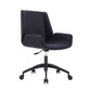 Faux Leather Adjustable Task Chair Silver Metal Base Contemporary Office Chair Black Mid-Back (14-22 in.) Clearhalo 'furn' 'furn_office_chair' 'Furniture' 'Office Chairs' 'Office Furniture' 'office_chair' 5516423